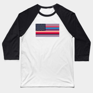 Serape American Flag // Mexican American Heritage Baseball T-Shirt